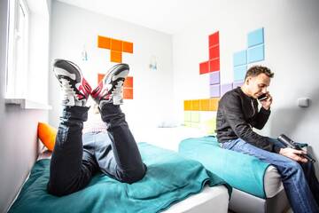 Двухместный номер с 2 отдельными кроватями и общей ванной комнатой в  Tetris Sopot